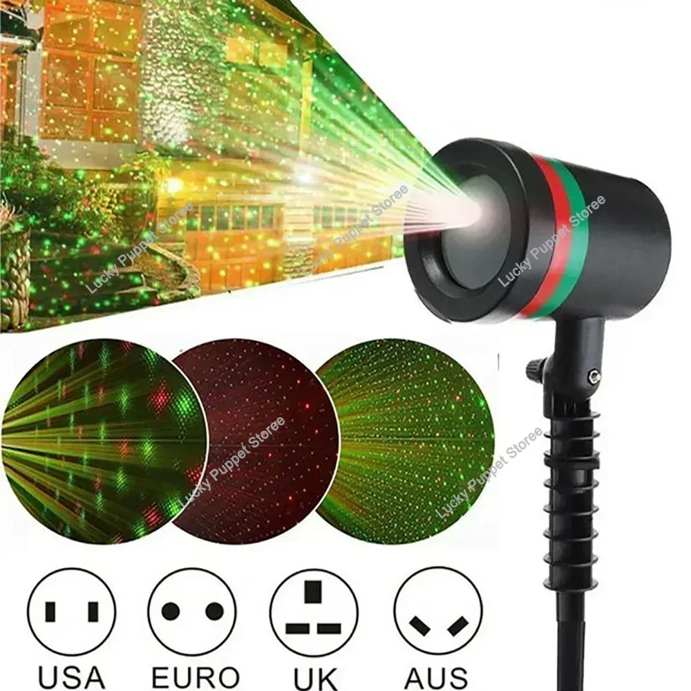 Projecteur laser de fées de Noël de plein air ciel étoilé Projecteur de scène Douches Jardin Pelouse Éclairage de scène Paysage Disco Lumière du Nouvel An