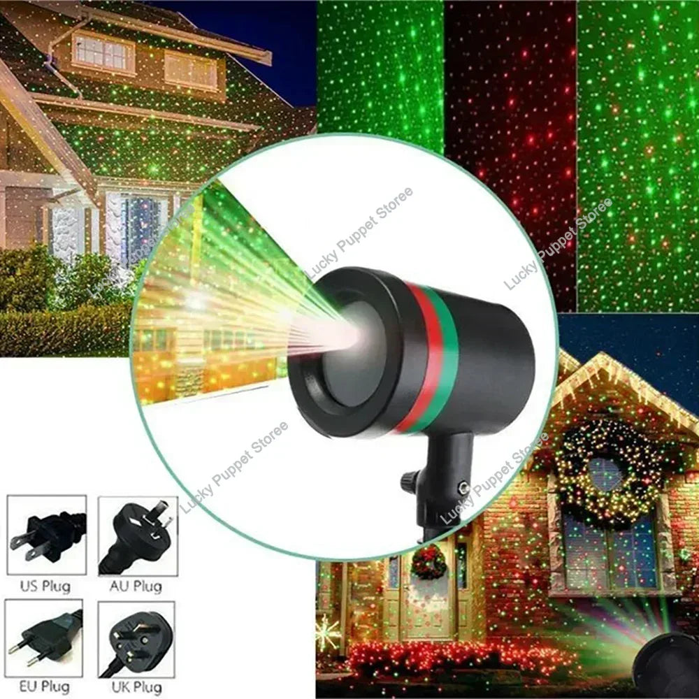 Projecteur laser de fées de Noël de plein air ciel étoilé Projecteur de scène Douches Jardin Pelouse Éclairage de scène Paysage Disco Lumière du Nouvel An